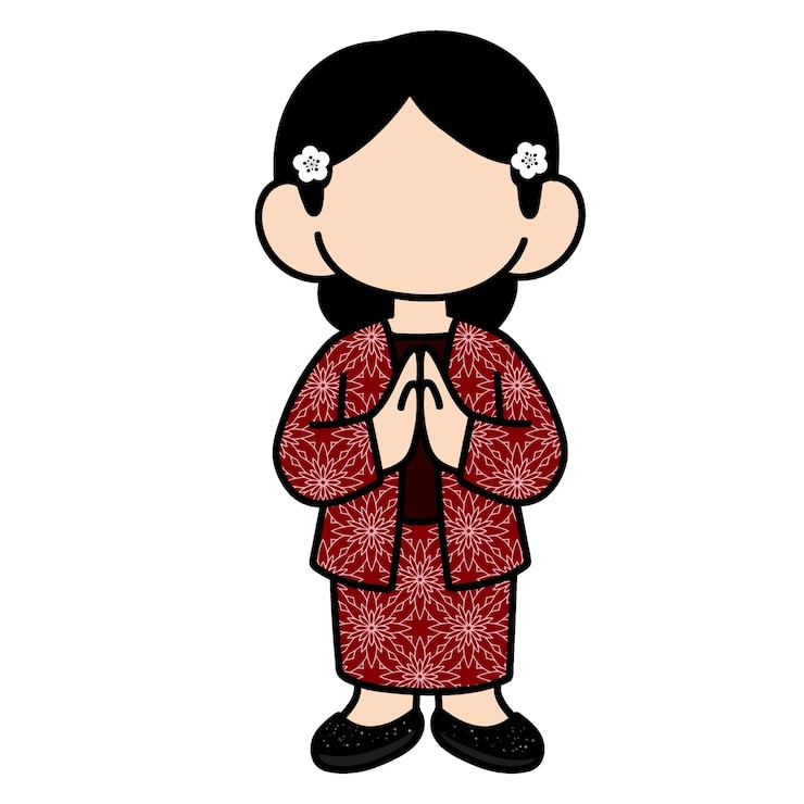 PSD 赤いバティックを着た女性の絵