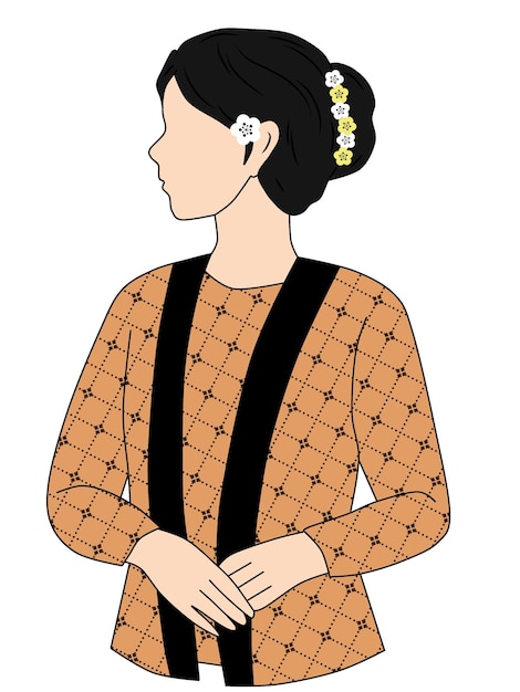 a drawing of a woman with a flower in her hair