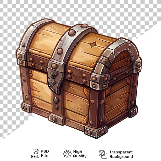 PSD a drawing of a wooden box isolated on transparent background