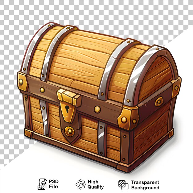 A drawing of a wooden box isolated on transparent background