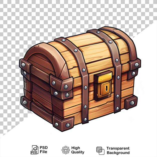 A drawing of a wooden box isolated on transparent background