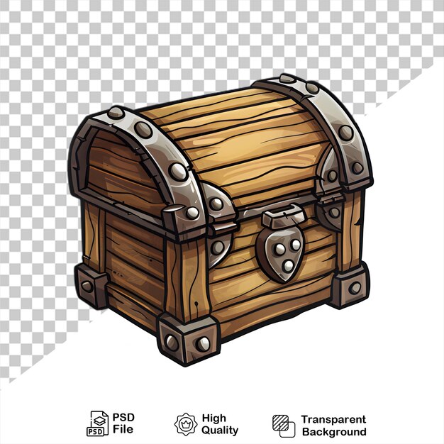 A drawing of a wooden box isolated on transparent background