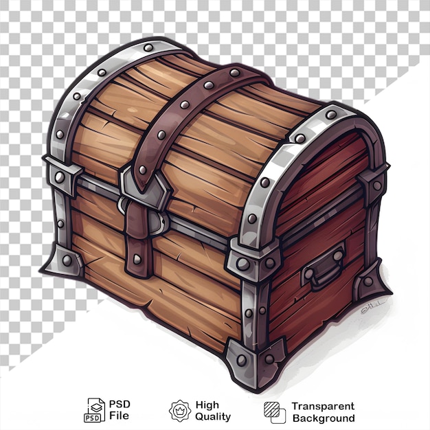 PSD a drawing of a wooden box isolated on transparent background