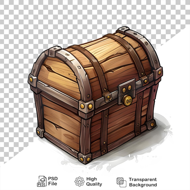 A drawing of a wooden box isolated on transparent background