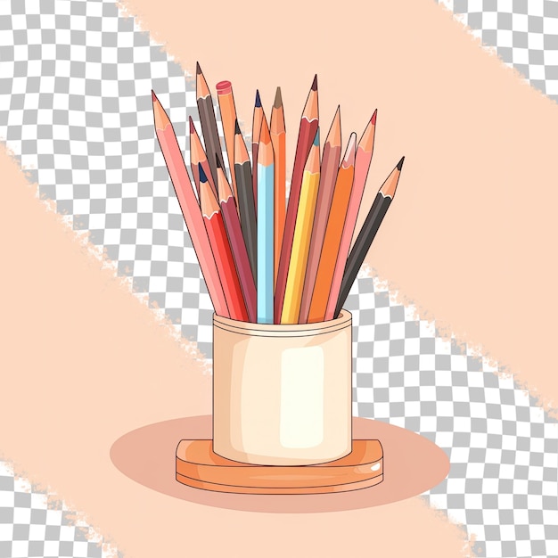 PSD drawing of writing implements holder