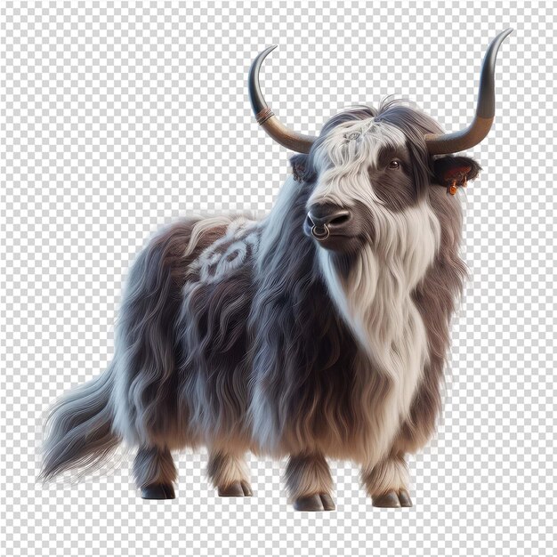 PSD a drawing of a yak with the letters n on it