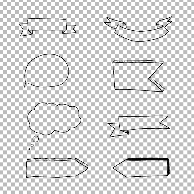 PSD etichette disegnate per le note