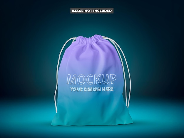 Premium PSD | Drawstring bag mockup