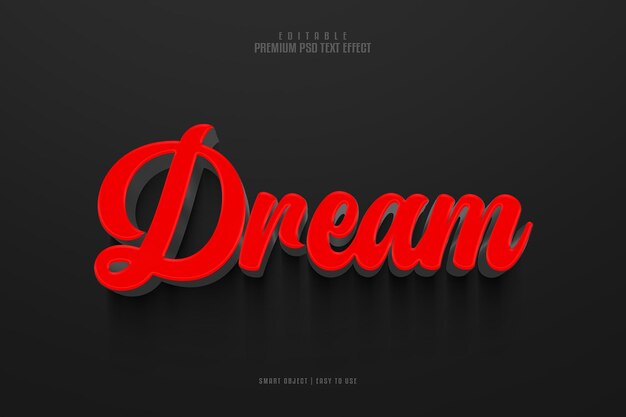 Dream 3d editable premium psd text effect