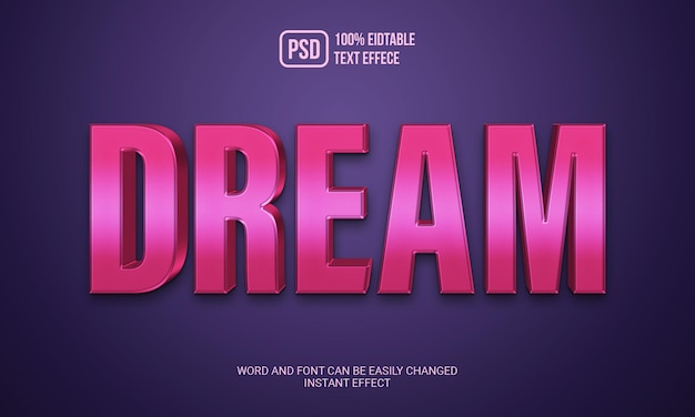 dream 3d editable text effect style