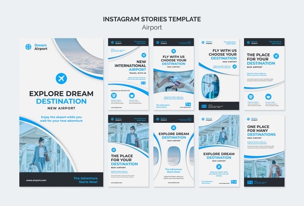 Dream airport instagram verhalen sjabloon