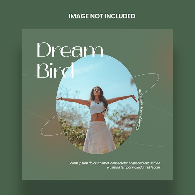 PSD dream bird fashion social media post