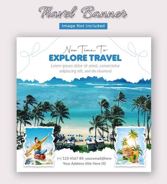 PSD dream holiday travel social media instagram post template