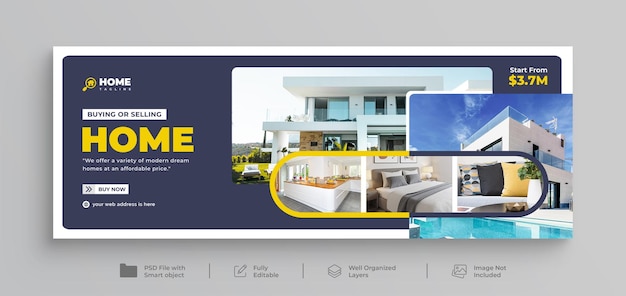 PSD 꿈의 집 판매 부동산 웹 배너 페이스북 타임라인 커버 템플릿
