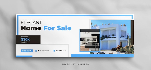 Casa dei sogni in vendita modello di copertina facebook immobiliare con mockup