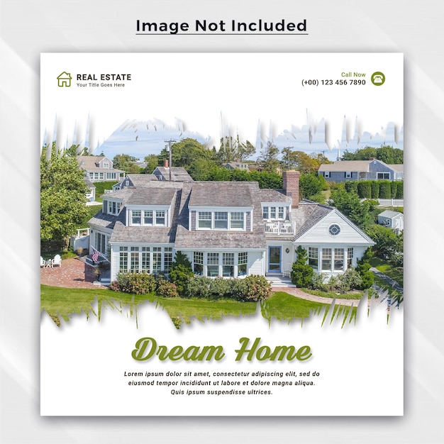 Dream home social media post real estate web banner