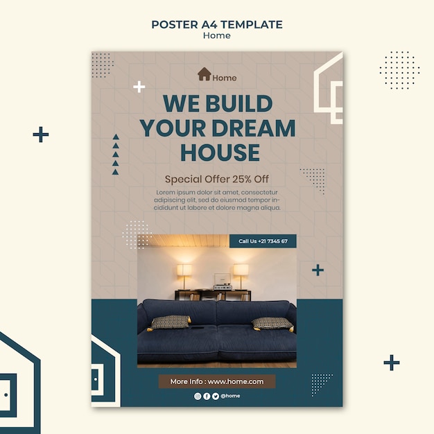 PSD dream house print template