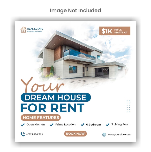 Dream house for rent social media or instagram post design