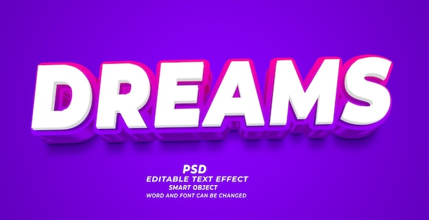 Dream Psd 3d Edytowalny Efekt Tekstowy Szablon Photoshop