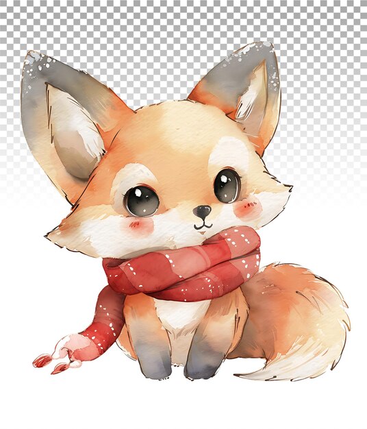 PSD dreamy little fox in waterverf