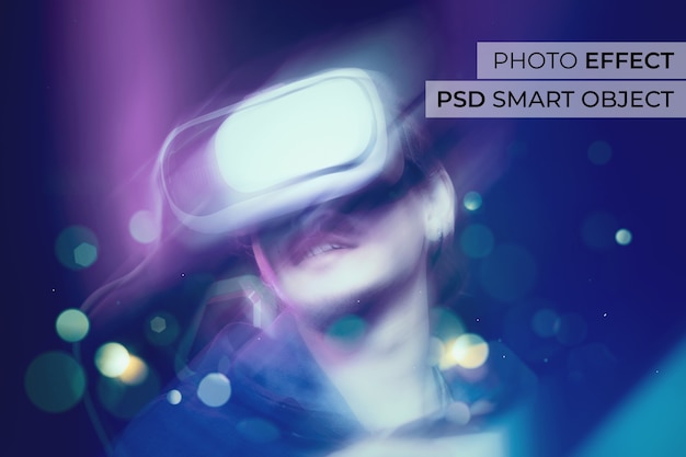 PSD dreamy motion blur photo effect