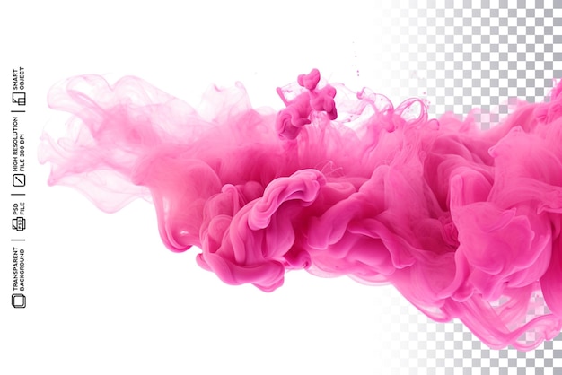 PSD dreamy pink smoke effect in a realistic style on transparent background