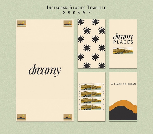 PSD dreamy places instagram stories template