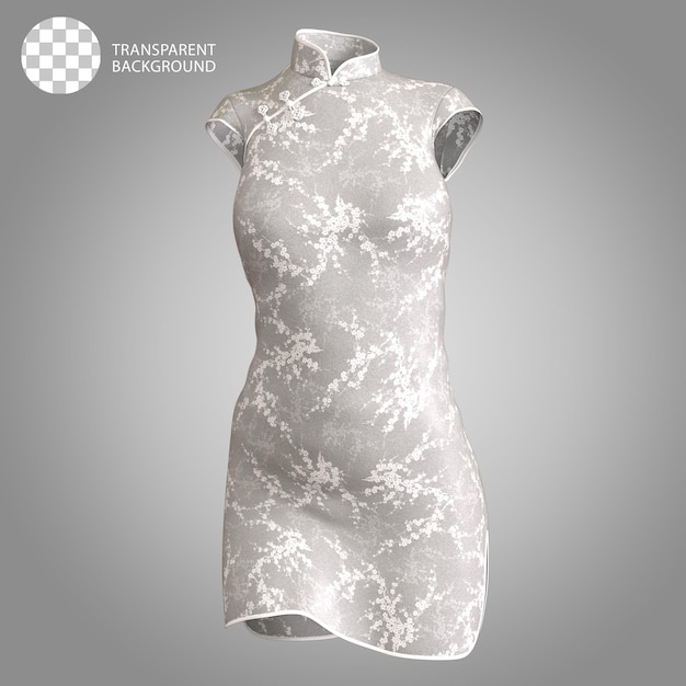 dress chinese traditional female fashion cloth isolated 3d rendered illustration