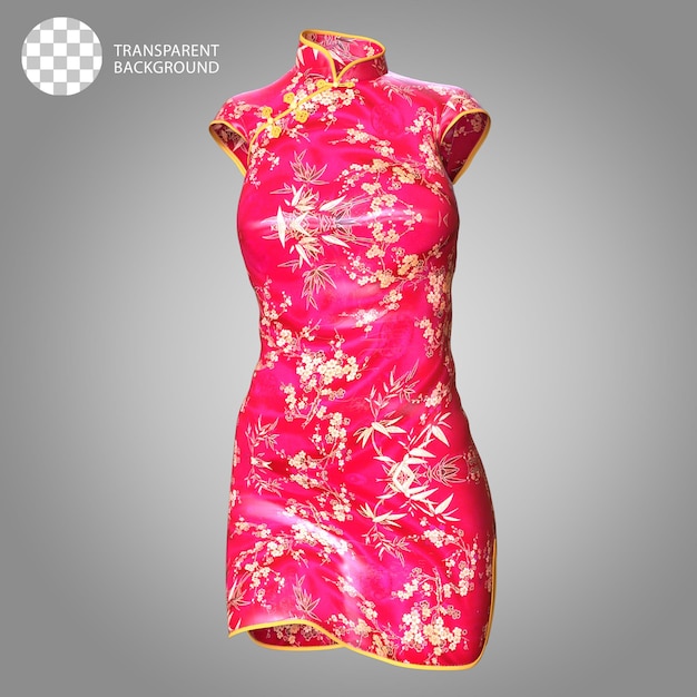 dress chinese traditional female fashion cloth isolated 3d rendered illustration