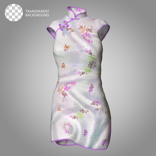 dress chinese traditional female fashion cloth isolated 3d rendered illustration