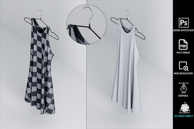 Dress on a hanger mockup