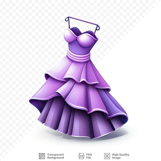 A dress that is purple and has a purple skirt on it.