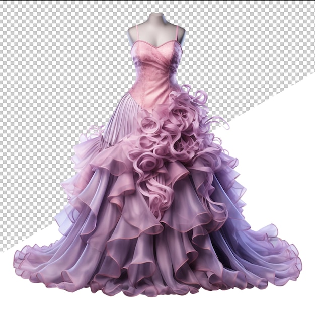 PSD a dress with purple and purple fabric and a dress on it