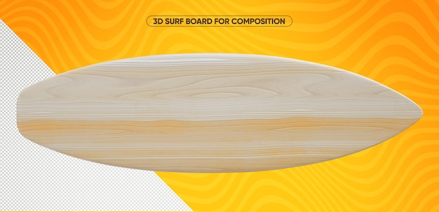 PSD drewniana deska surfingowa do kompozycji