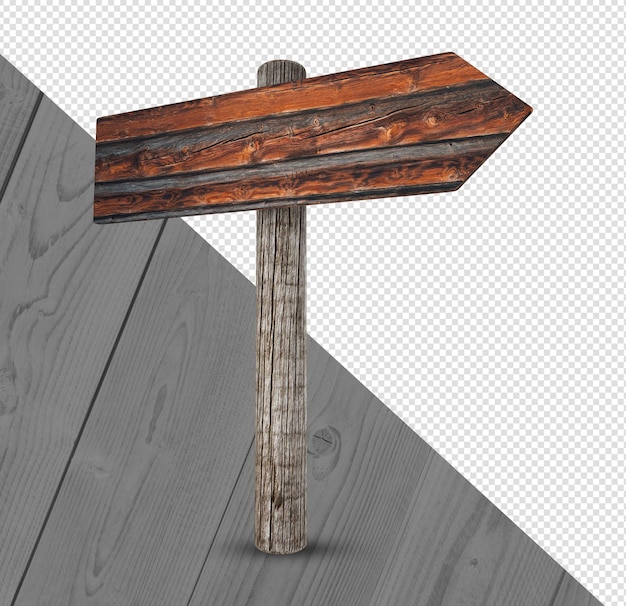 PSD drewniana singboard wisząca render 3d