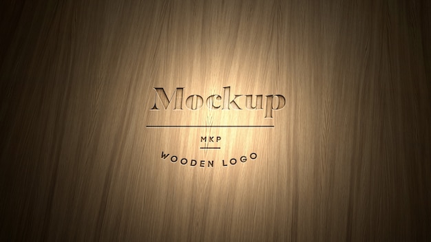 drewniane logo makieta