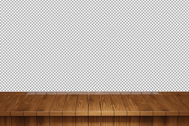 Drewniany blat widok z przodu renderowania 3d na białym tle