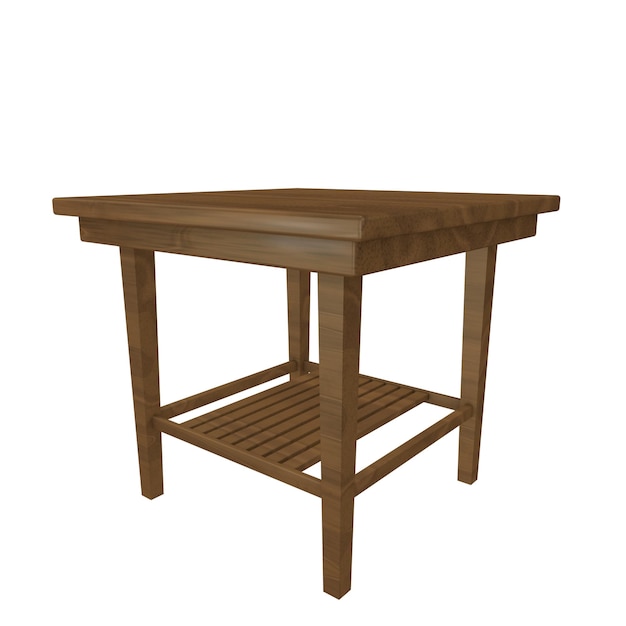 PSD drewniany stół izolowany na przezroczystym tle