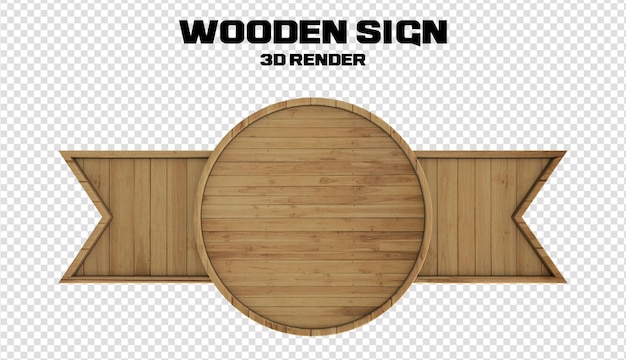 PSD drewniany znak renderowania 3d