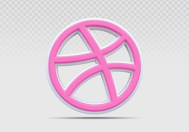 Dribbble icona 3d rendering concept creative