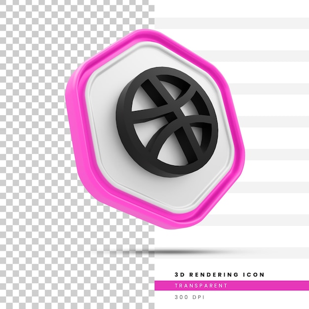 PSD dribbble 3d render icon