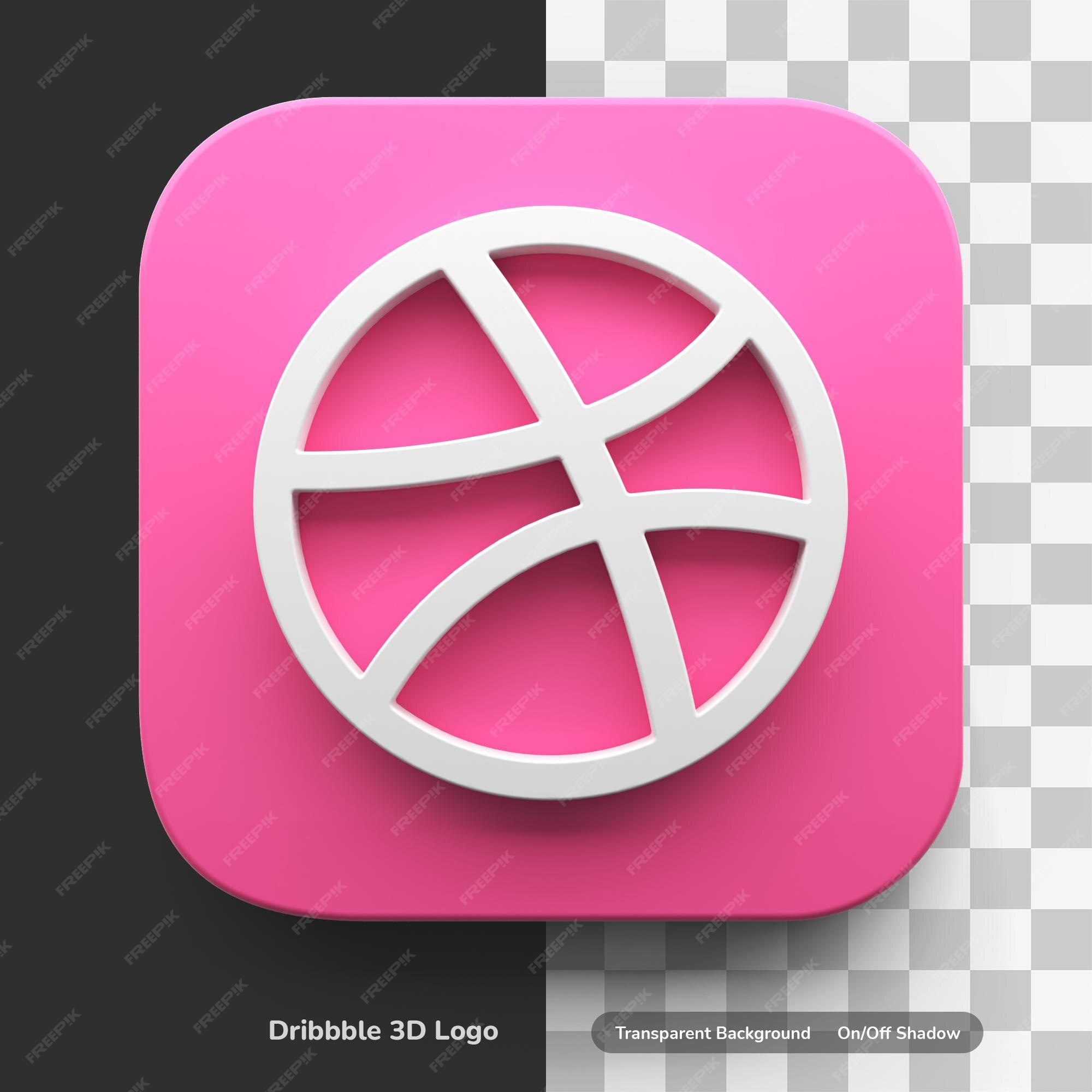 Premium PSD | Dribbble apps 3d logo in rounded square style design ...