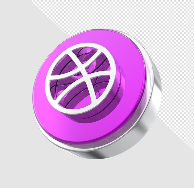 PSD dribbble icon 3d rendering isolated