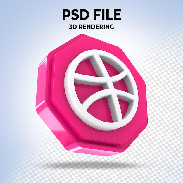 Dribbble 로고 3D 스타일