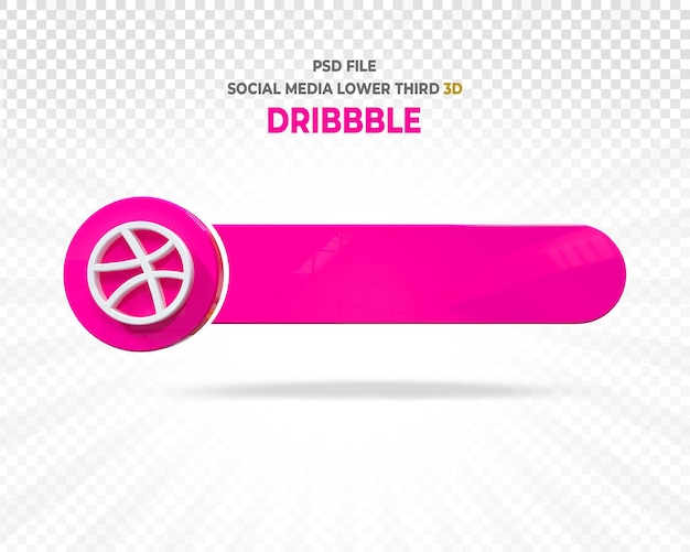 Dribbble Logo Dolne Trzecie Renderowanie 3d