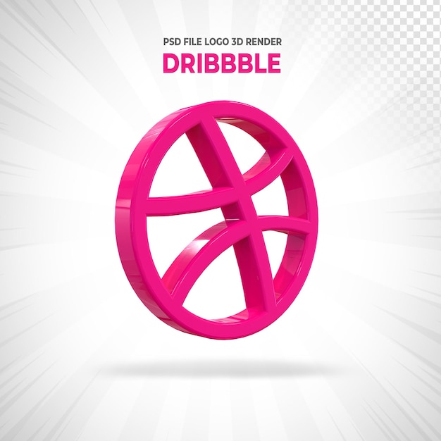 Dribbble Logo mediów społecznościowych 3D