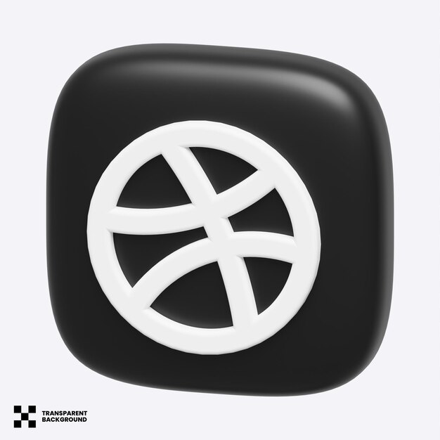 Dribbble Social Media Icon 3D (ikona mediów społecznościowych 3D)