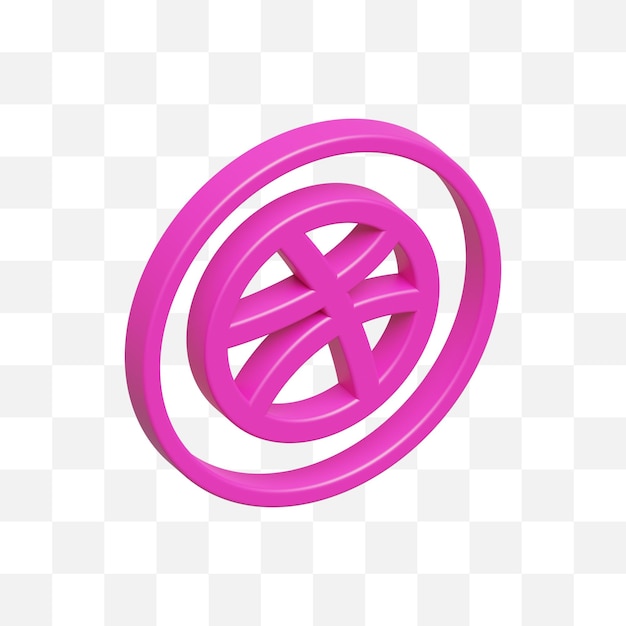 Dribbble social media icon 3d