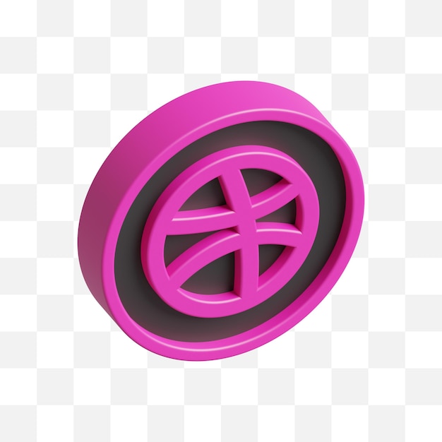 Значок социальных сетей dribbble 3d