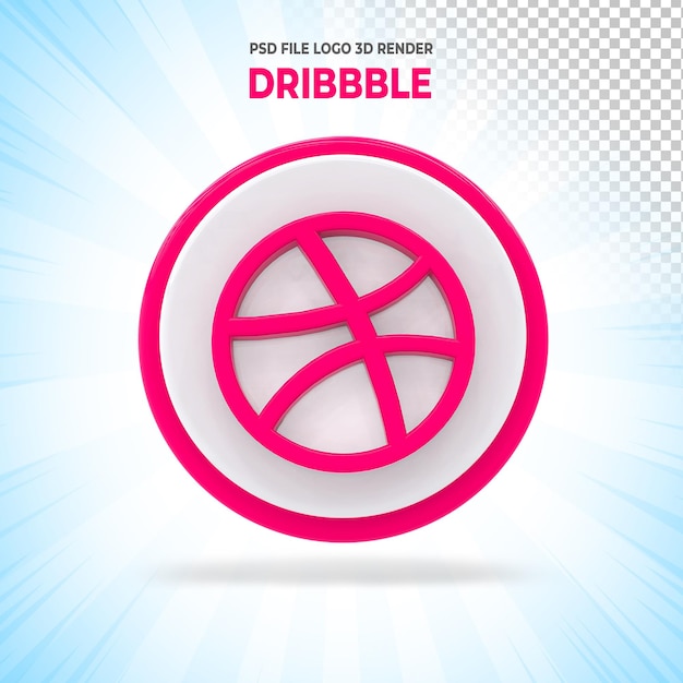 Dribbble 소셜 미디어 로고 3d